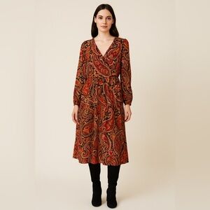 Paisley Print Women's Dress - Multicolor
